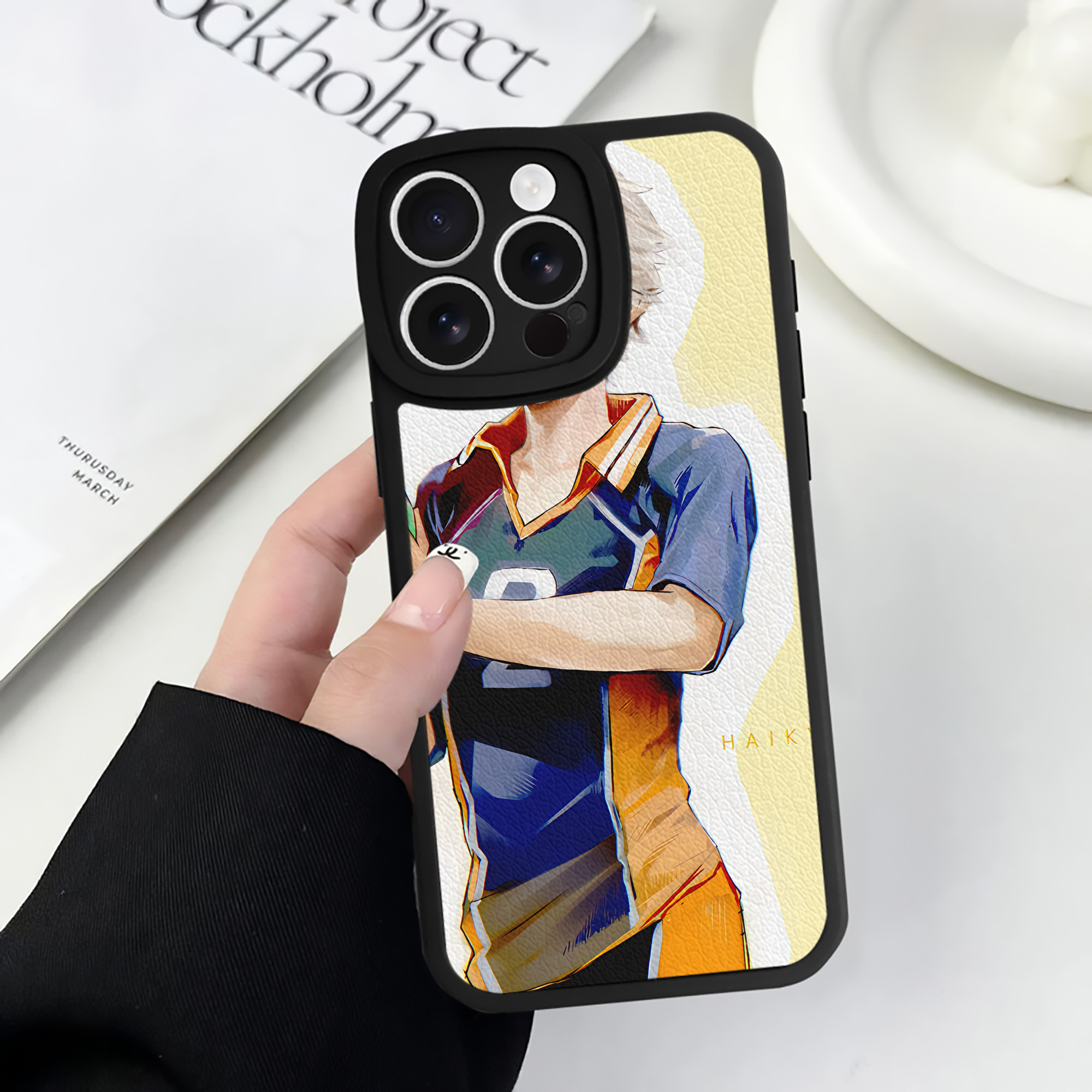 （画像用） ハイキュー!! Haikyu!! 【iPhone 16シリーズ対応】シリコンスマホケース（レザー調） 材質：シリコン